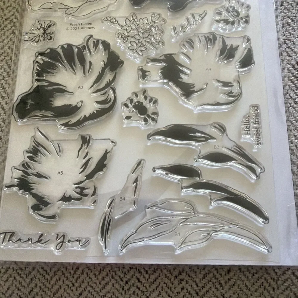 Altenew Fresh Bloom Layering Clear Stamps Flowers floral thank you fauriei poppy